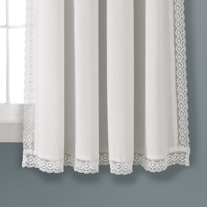 Paire de rideaux semi-transparents Rosalie, Blanc, L 54 po x L 63 po