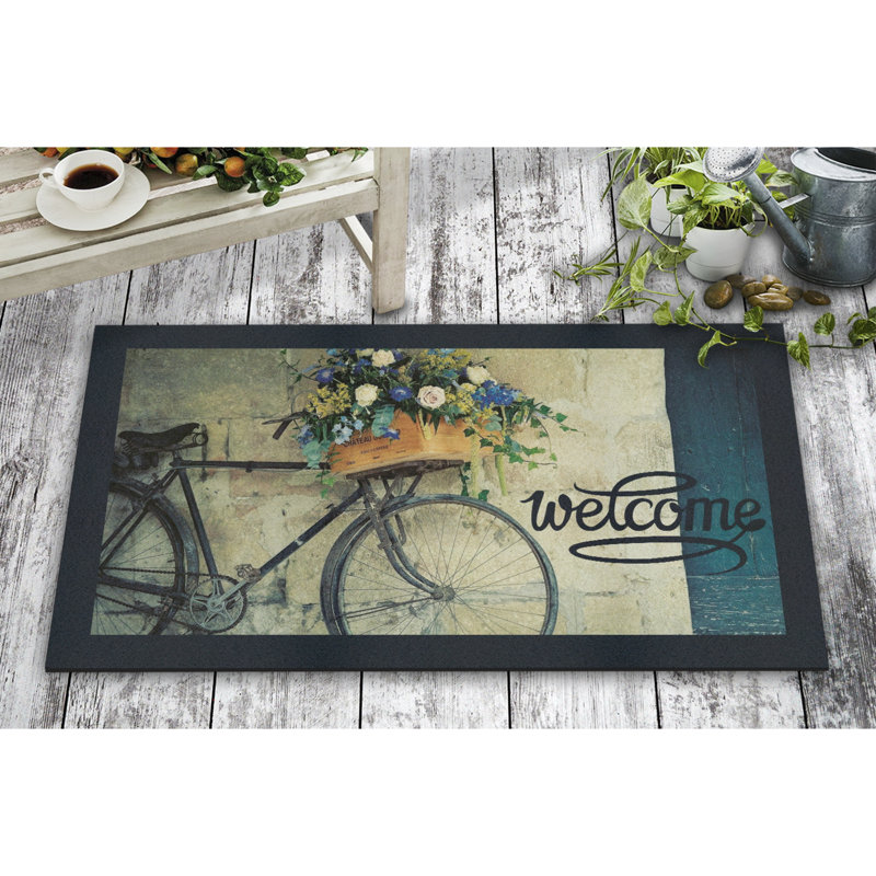 Beshears Non-Slip Floral Doormat