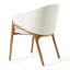 Coffey Solid Back Arm Chair in Walnut/Cream
