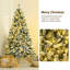 Arbre de Noël vert et blanc floqué / givré avec lumières DEL-1777209413