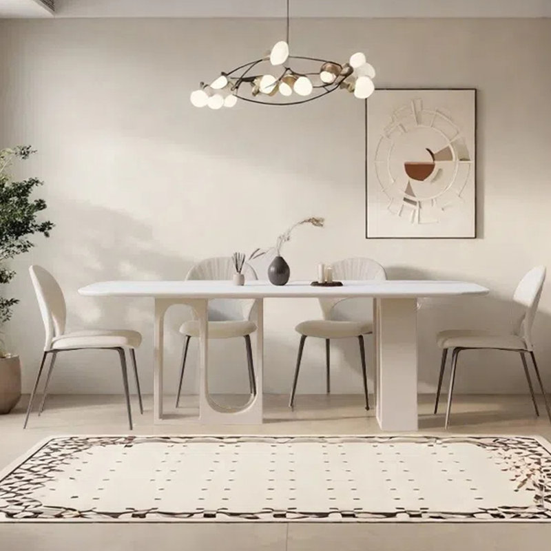 Light luxury rectangular dining table, 29.53"H x 70.87"L x 35.43"W