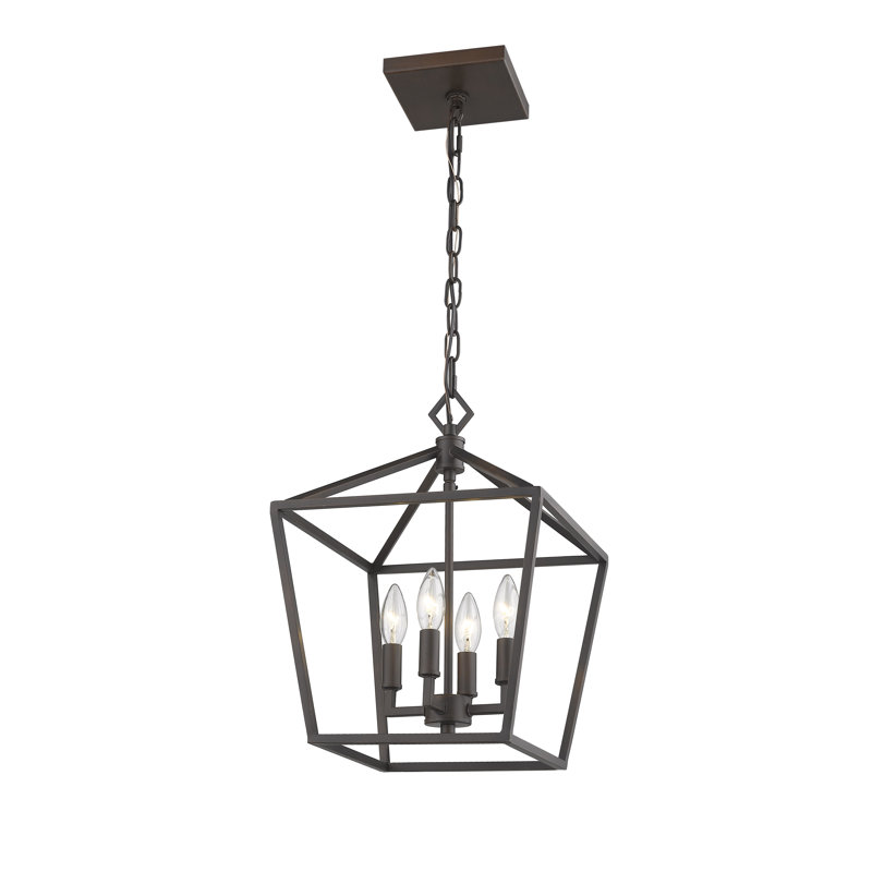 Lustre géométrique à 4 lumières Poisson, Bronze, H 17 po x l 12 po x P 12 po