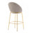 Celano Indoor Metal Upholstered Barstool, Gold-Plated Frame And Mix Beige Upholstery, Set Of 2-649574396