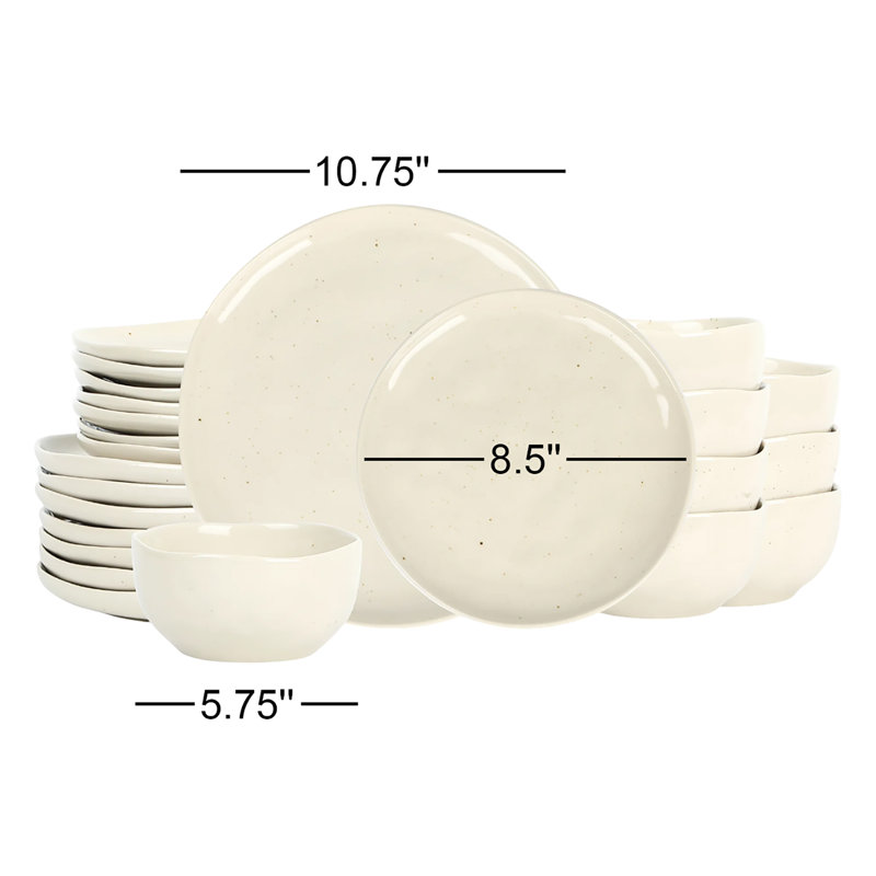 Stone Lain Mirella 24-Piece Dinnerware Set Stoneware, Beige