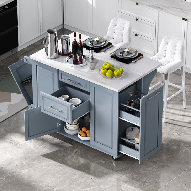 50.7 " W Kitchen Island, Blue