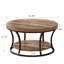 Table basse ronde, table basse circulaire à 2 niveaux avec rangement
