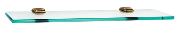 Geometric Glass Accent Shelf, Polished Antique, 1.75" H x 18" W x 5.125" D