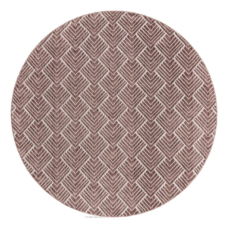 Jera Geometric Indoor Rug, Round 7'