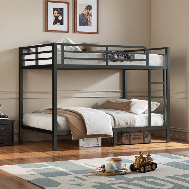 Metal Full XL Over Full XL Bunk Bed For Teens And Adults,Space-Saving/Noise Reduced/No Box Spring Needed