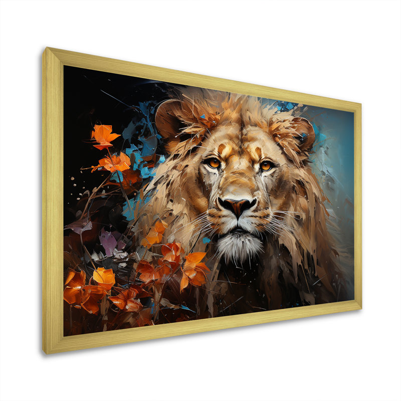 Lions sans énergie I - impression, Cadre doré simple, H 12 po x l 20 po x P 1 po