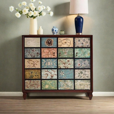 Armoire d'appoint multifonctionnelle peinte rétro
