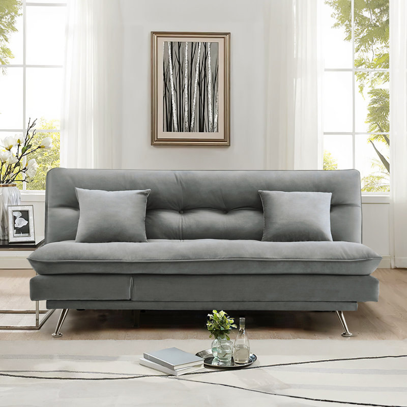 Antiono 2 Seater Cotton Sofa Bed, Grey