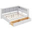 Lit de jour en bois Dalleon avec 2 tiroirs, tablette de rangement et ports de chargement USB-2010066825-2010066824