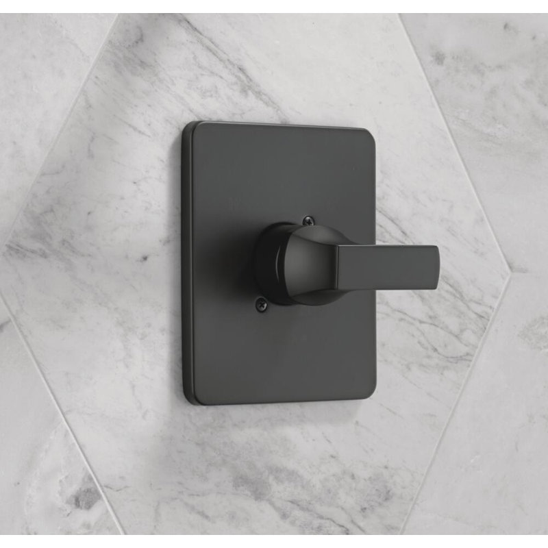 Ensemble de garniture de valve de douche à fonction unique Velum, ensemble de poignée de douche, Noir mat
