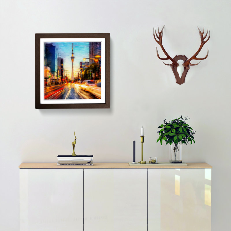 City Of Tokyo Impressionism - Framed Print, Walnut