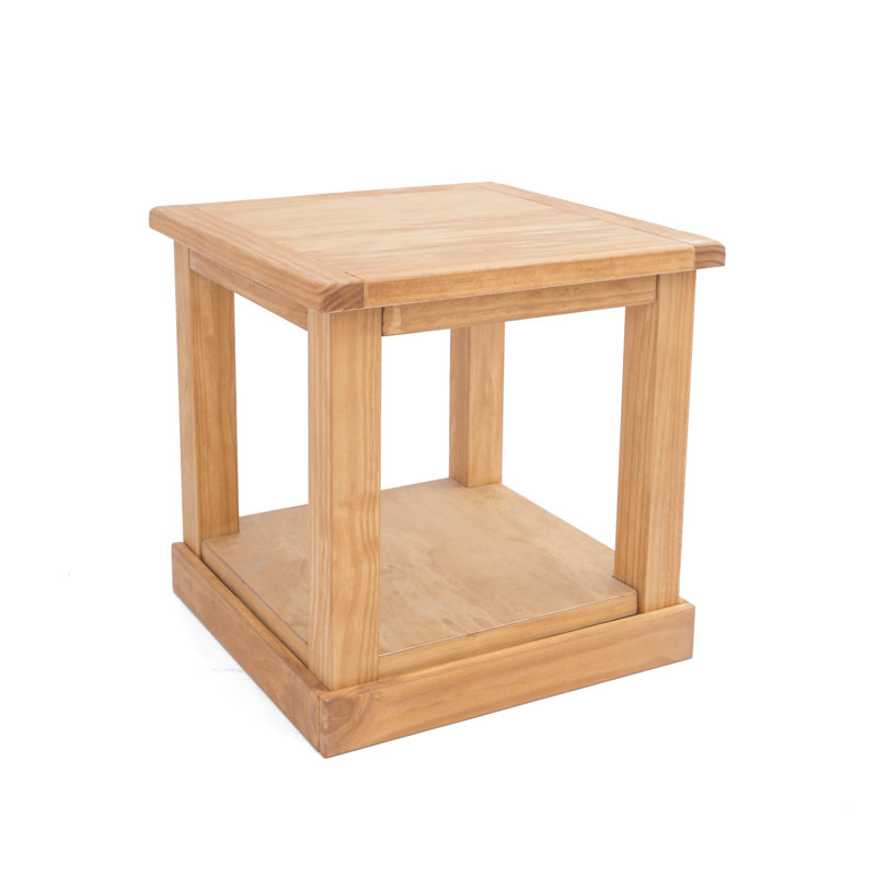 Side Table with Storage, Waxed
