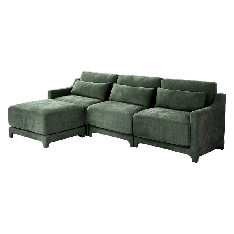 Canapé à trois places en chenille avec coussins à haute résilience, mobilier simple, polyvalent et assorti, confortable et durable