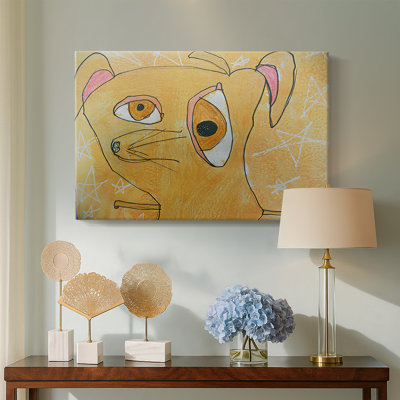 Cubist Dog with Stars (Student Art)-Unknown / Child Artist-Gallery Wrapped Canvas-Contemporary
