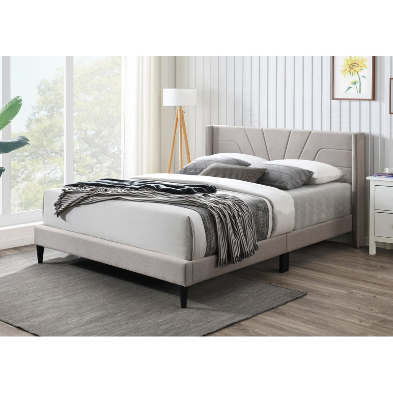 Lit plateforme, Complète, Brun clair