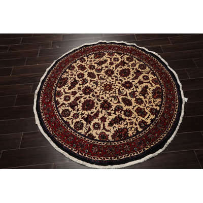 5'1''x5'1" Hand Knotted Bidjar Round Botanical 250 KPSI Wool Area Rug
