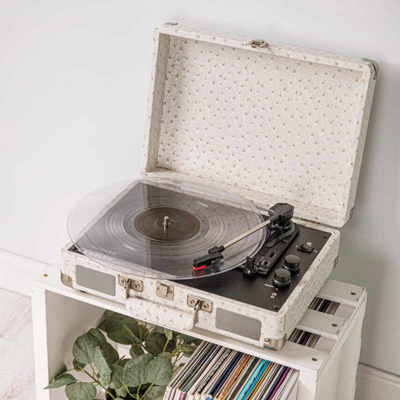 Tie-Dye Portable Bluetooth Vinyl Record Player with Built-In Speakers