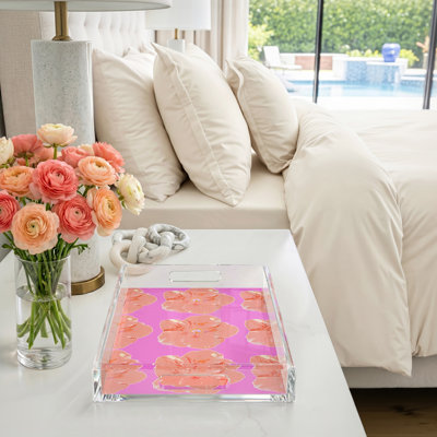 Hibiscus Acrylic Rectangle Decorative Tray