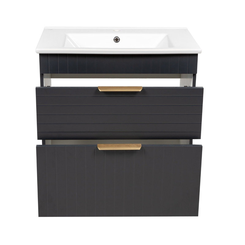 Meuble-lavabo autoportant avec lavabo Jakkar-F_Modern - non-toxique, panneau de fibres à densité moyenne résistant au feu - 30 po
