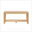 Table basse de coin en bois avec tablette de rangement Arc