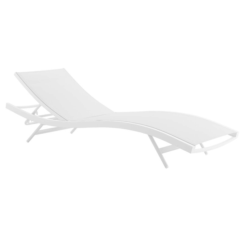 Chaise longue d'extérieur en filet Glimpse, Blanc
