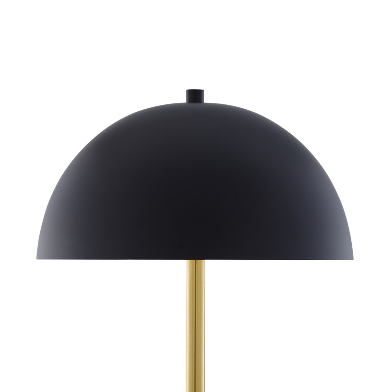 Kreta 65'' Brushed Floor Lamp, Black, White Marble Stone/Gold