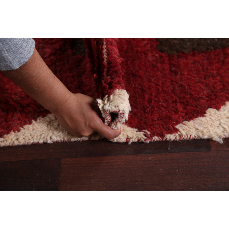 Tapis de couloir marocain en laine noué à la main 3 x 12