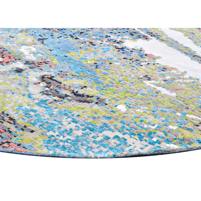 Hand Woven Wool Abstract Area Rug, Rectangle 5' x 8'