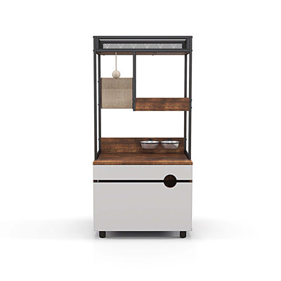 Zarrah Cat Litter Box Enclosures With Cat Tree Tower, Cat Furniture ,Cat Cabinet