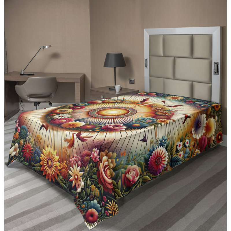 Polyester Floral Flat Sheet, Twin Flat Sheet