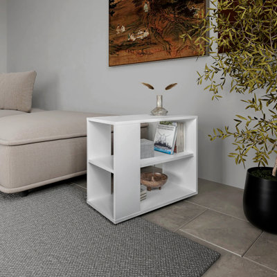 Table d'appoint en mélamine avec rangement ouvert