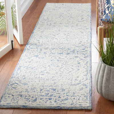 Roslyn Hand Tufted Wool/Cotton Oriental Rug in Ivory/Blue