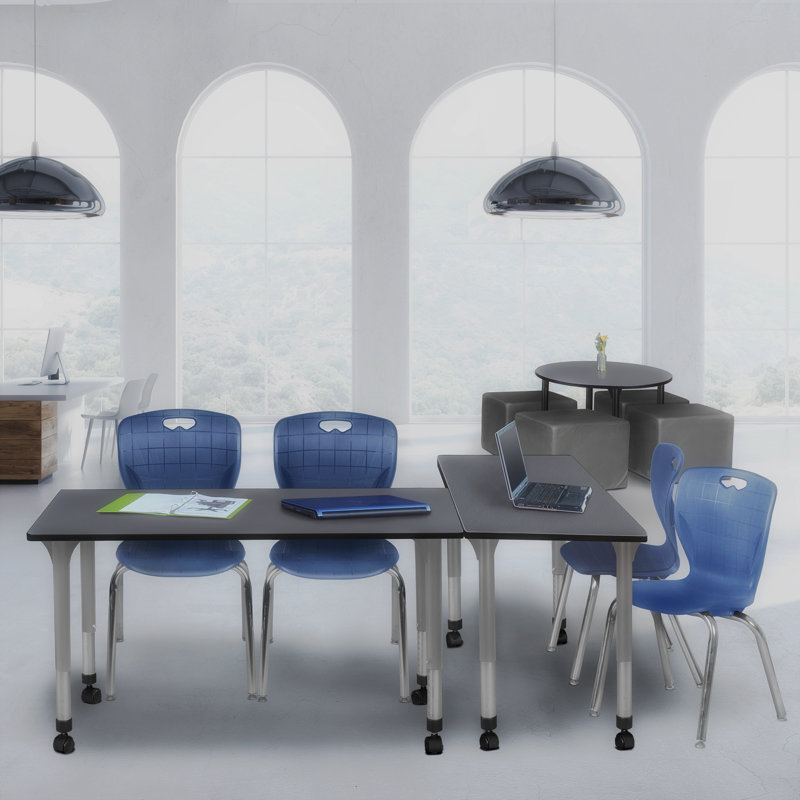 Ensemble de table et chaises Romig Kee, Bleu, gris, L 60 po x P 30 po