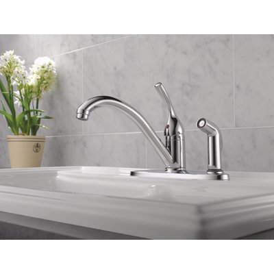 Classic Single Handle Standard Kitchen Faucet with Side Spray and Diamond Seal Technology