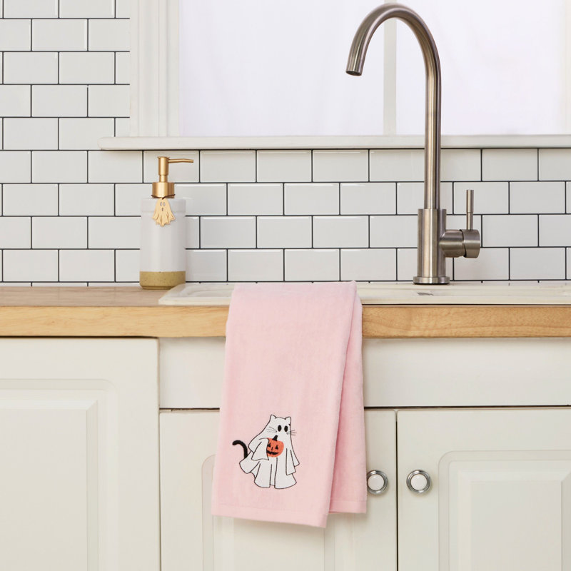 GHOST CAT EMBELLISHED HAND-PINK