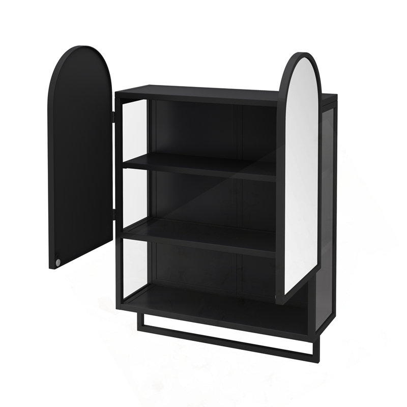 Armoire murale en fer, Noir, 32.68