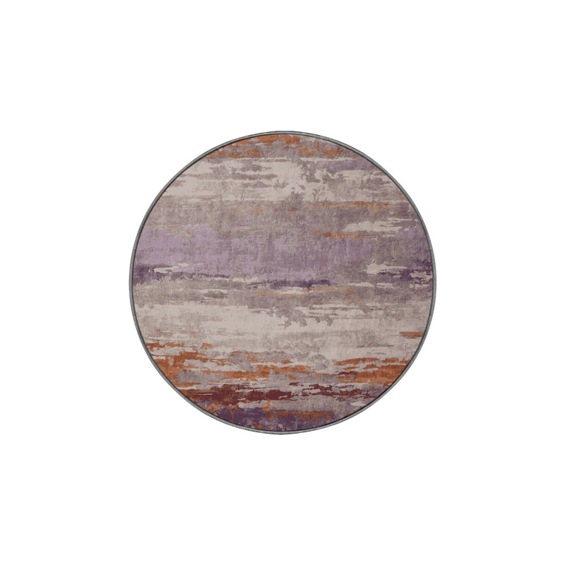 Machine Washable Brown Area Rug, Round 3'