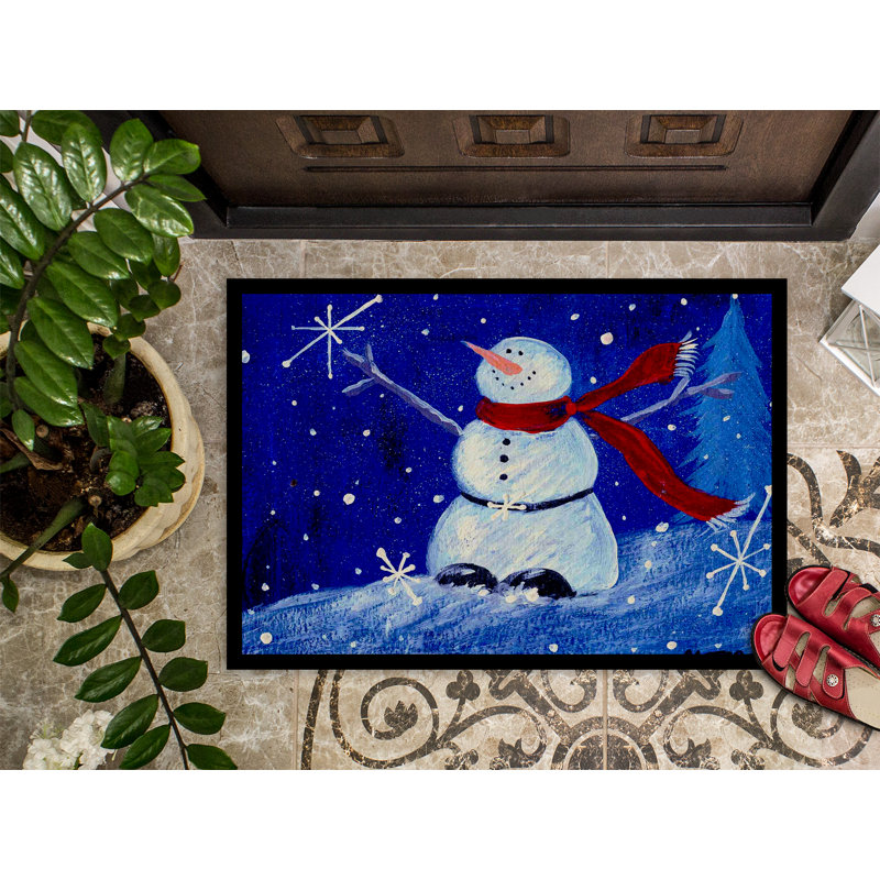 Melle Non-Slip No Pattern Christmas Doormat, Rectangle 2' x 3'