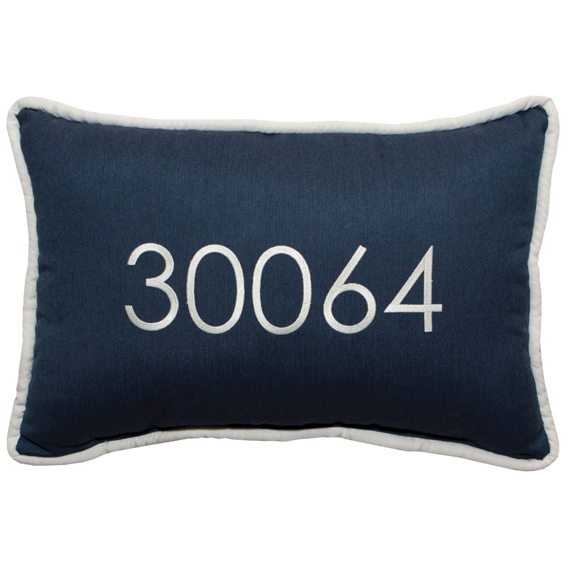 Zip Code Personalized Pillows Lumbar Indoor/Outdoor Pillow Cover & Insert