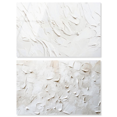 «Golden Tranquility Abstract Duo», art mural minimaliste en acrylique par Art Remedy, prêt à être accroché