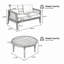 Ensemble de causeuse et de table basse d'extérieur, structure en bois d'acacia avec détails en corde, coussins beiges hydrofuges pour patio, cour arrière, terrasse-1612635189