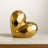 Stoneware Ceramic Geometric Heart Sculpture - 11", Gold-912650568-912568850