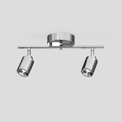 Shura Chrome 2-Light Track Light With Rotatable Heads, Integrated LED Bulbs, 15 In. Track Lighting Kit 3000K, 1120 Lumen