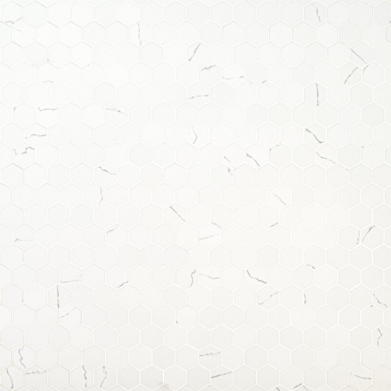 Carreau de mosaïque en porcelaine mate pour plancher et mur 12 po x 12 po Belvia Hexagon, Lune