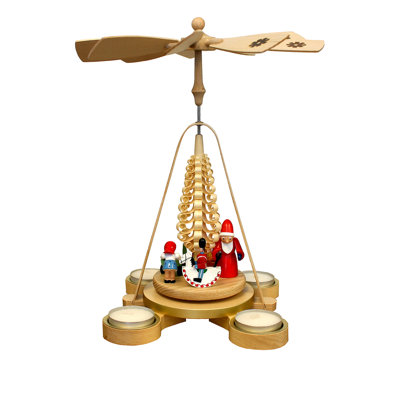  Pyramid Santa with Toys and Pyramid Tree Holiday Decor