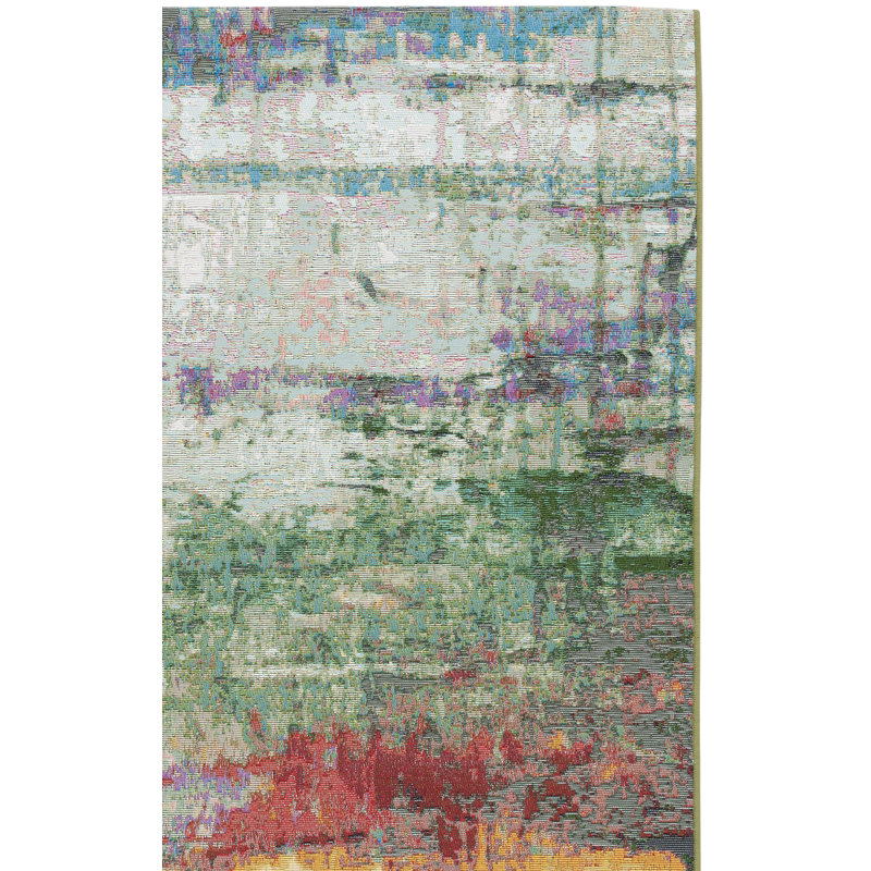 Tapis intérieur / extérieur abstrait Harigan 500 Performance, Rectangle 8 pi 0 po x 10 pi 5 po